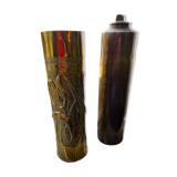 Gourd and vase in shell casing