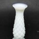 Latticino mid-century modern vase, white glass, Ząbkowice, Poland, 1970s