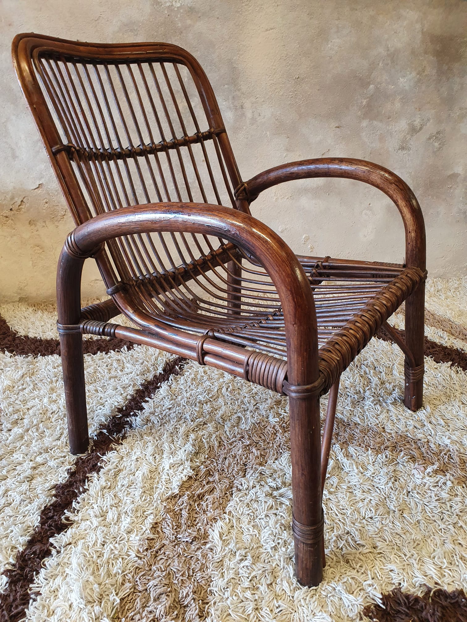 Vintage bamboo armchair 1960