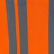 Vintage deck chair with orange and grey striped fabric, original patina.