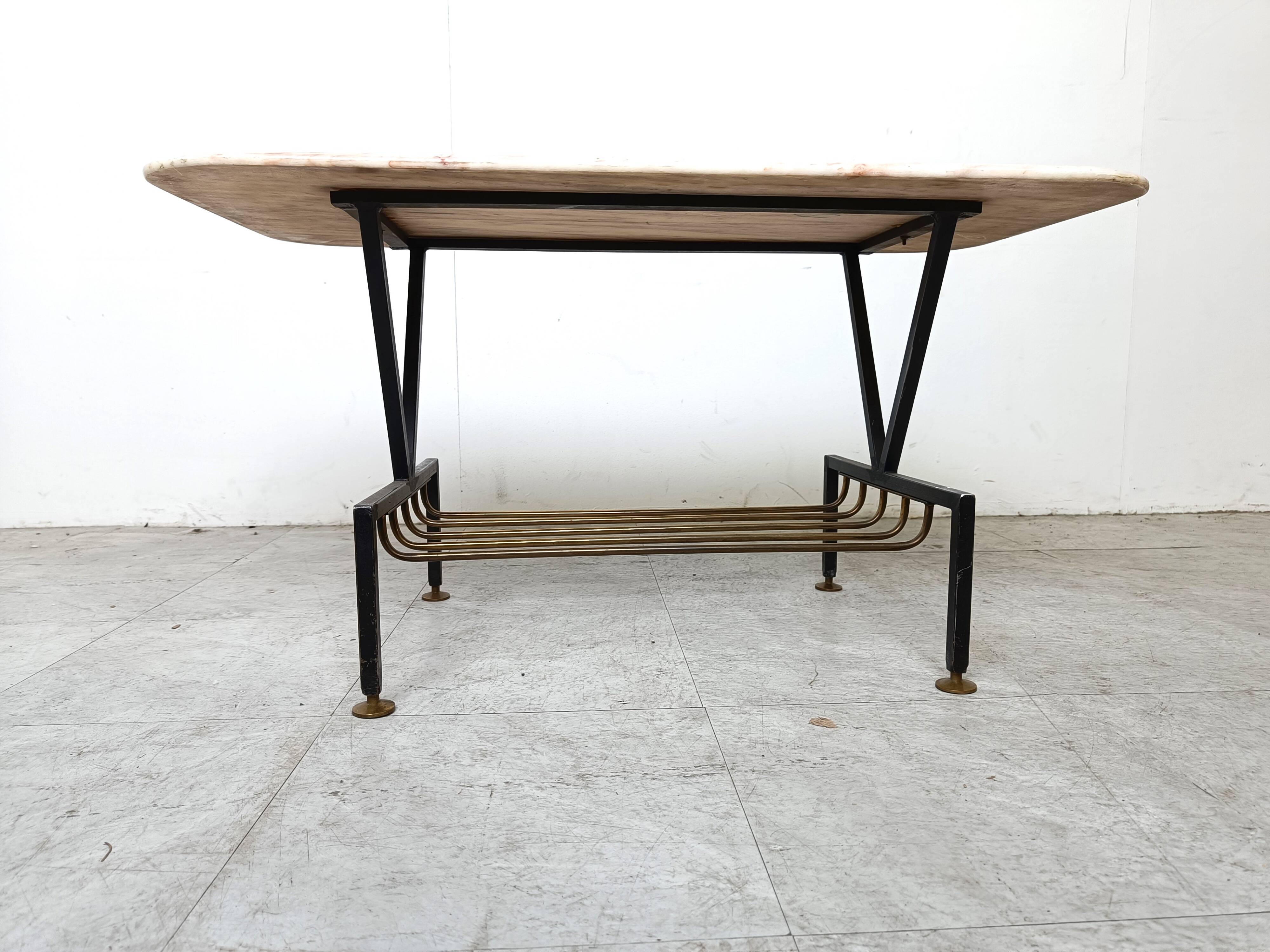 Vintage italian marble coffee table, 1950s