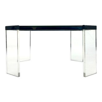 Table basse eightie's verre et plexiglas