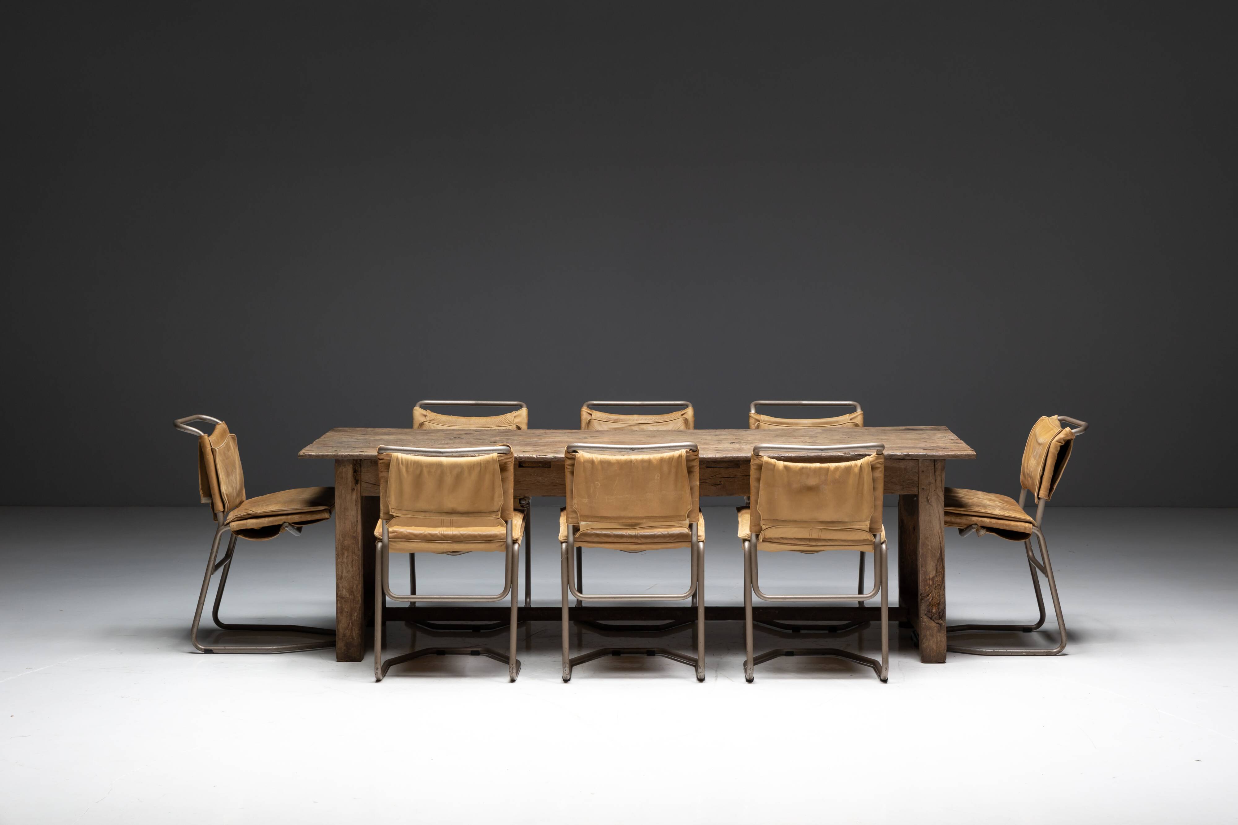 Rustic farmhouse dining table, France, 19th century