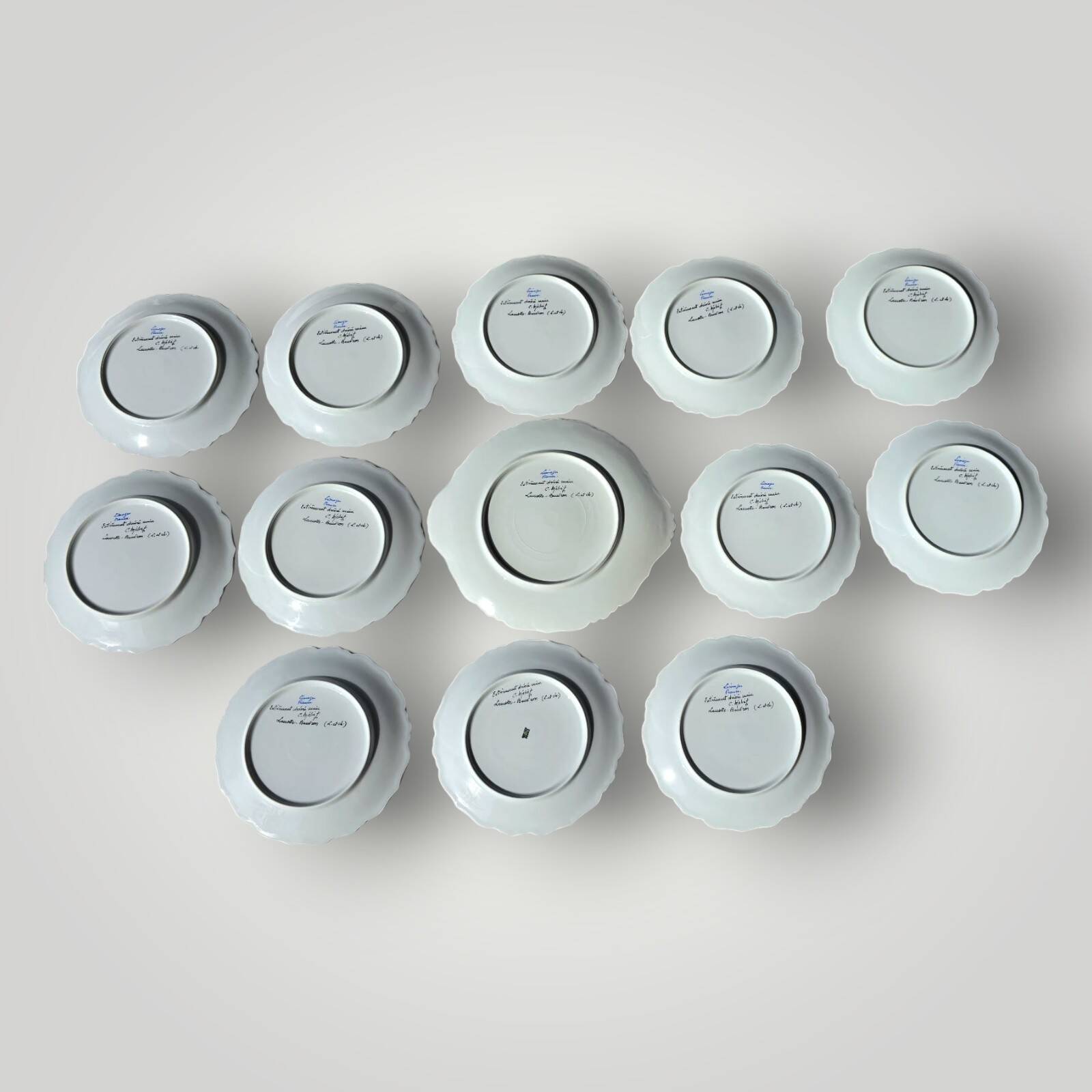 Service de 13 assiettes vintage de Limoges décorées à la main