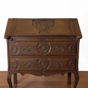 Antique solid wood secretary richly carved, in the Louis XV style.