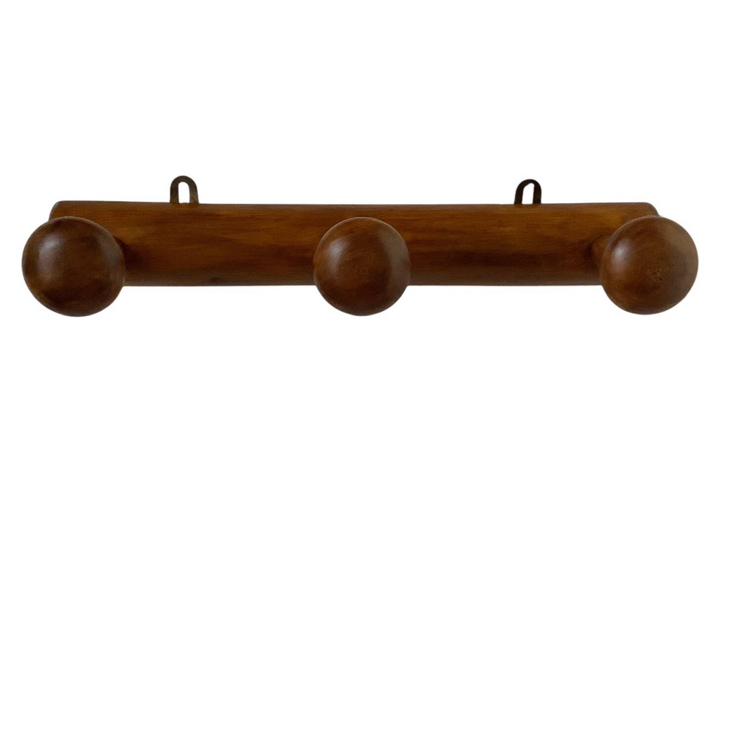 Vintage wooden coat rack with 3 hooks