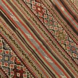 5x8 Faded Vintage Kilim Rug, Antique Home Decor, 154x244Cm