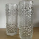 Pair of vintage Bubble roll vases in moulded glass