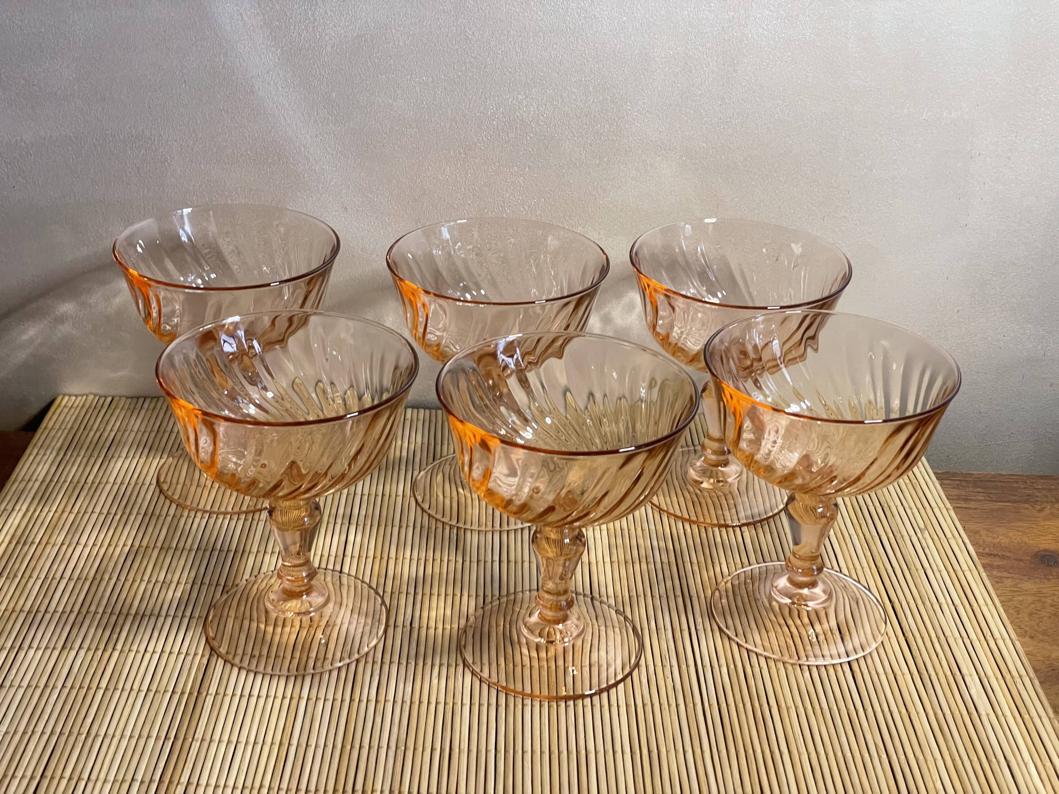 6 coupes à champagne Rosaline