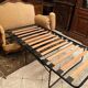 Sofa 2 places convertible sleeping 90x190 cherry Louis XV yellow velvet