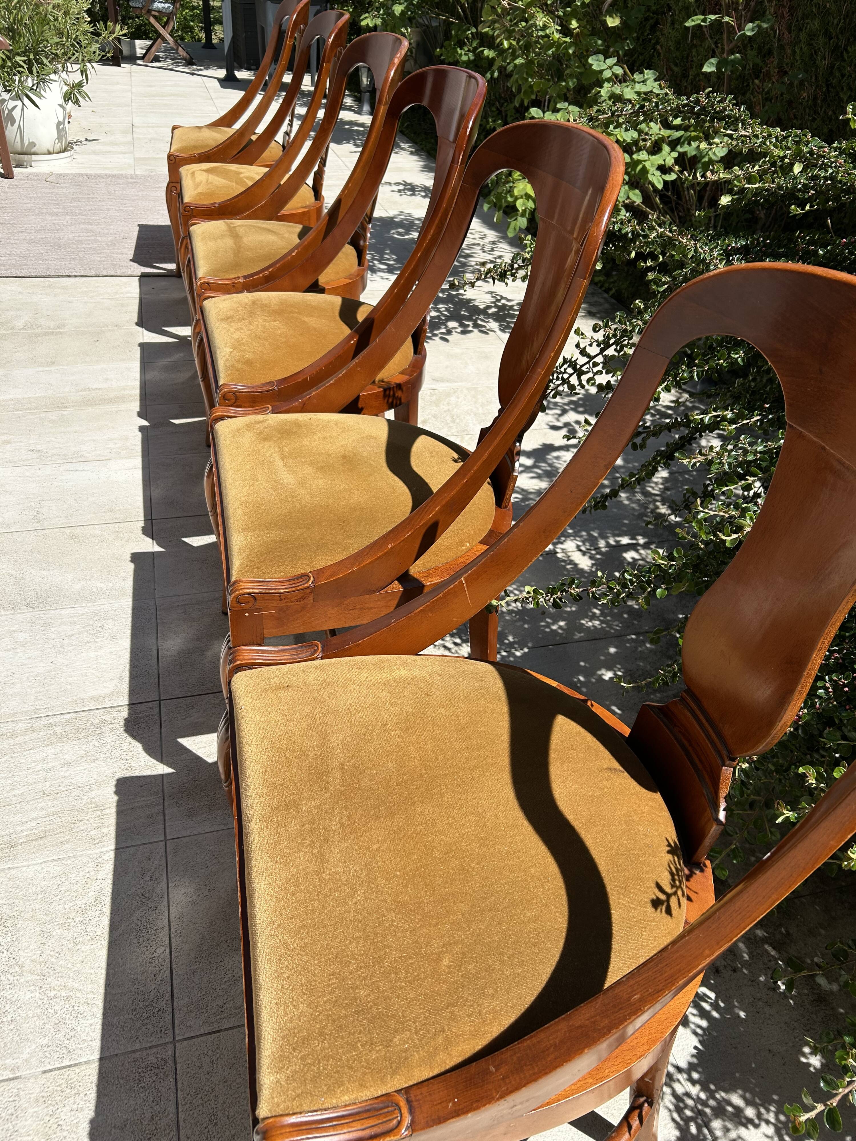 Chaises de style Empire dites Gondole