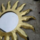 Vintage sun mirror in golden wood 60x60cm