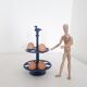 Vintage egg holder - Midnight blue enamelled cast iron - 1960
