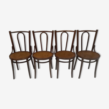 Suite of 4 chairs of bistrot vintage year 1960