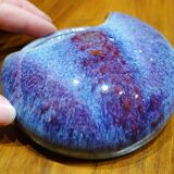 Small stoneware object (sponge holder?) with “hare fur” glaze