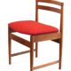4 Danish Vintage Mid-Century Dining Chairs red upholstery