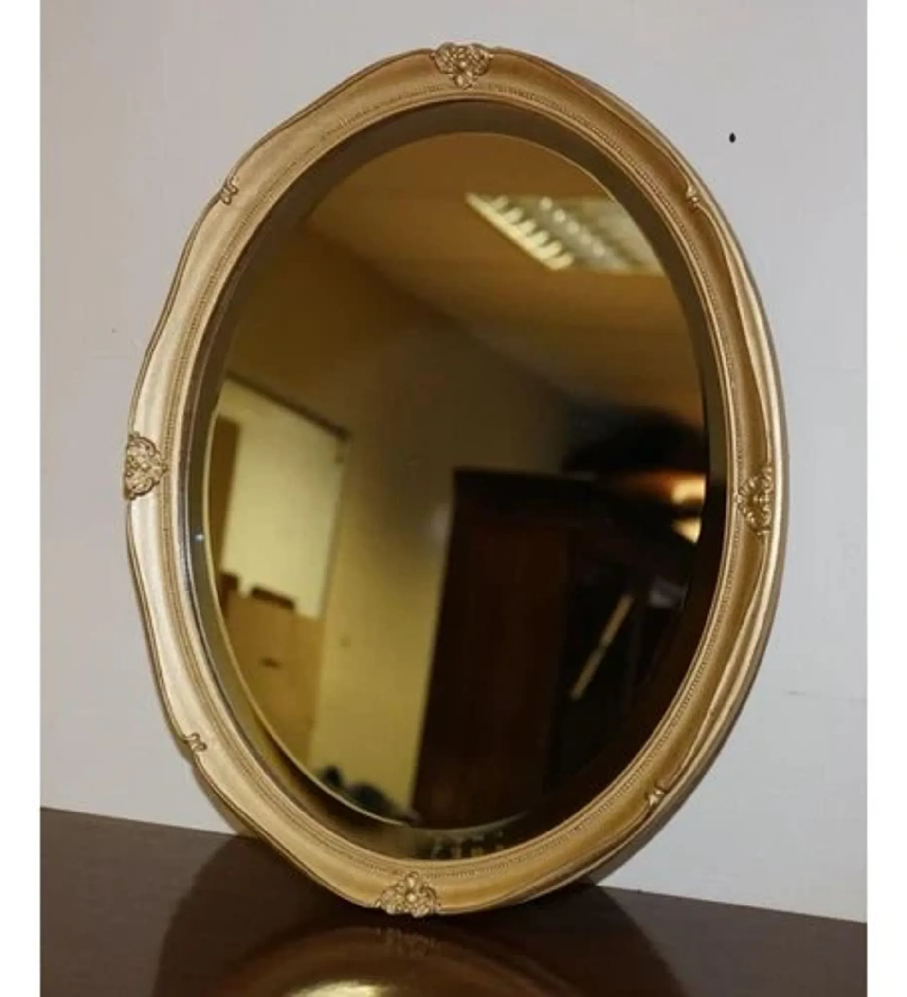 Vintage Oval Gold Mirror