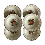 Series of 6 hollow porcelain plates