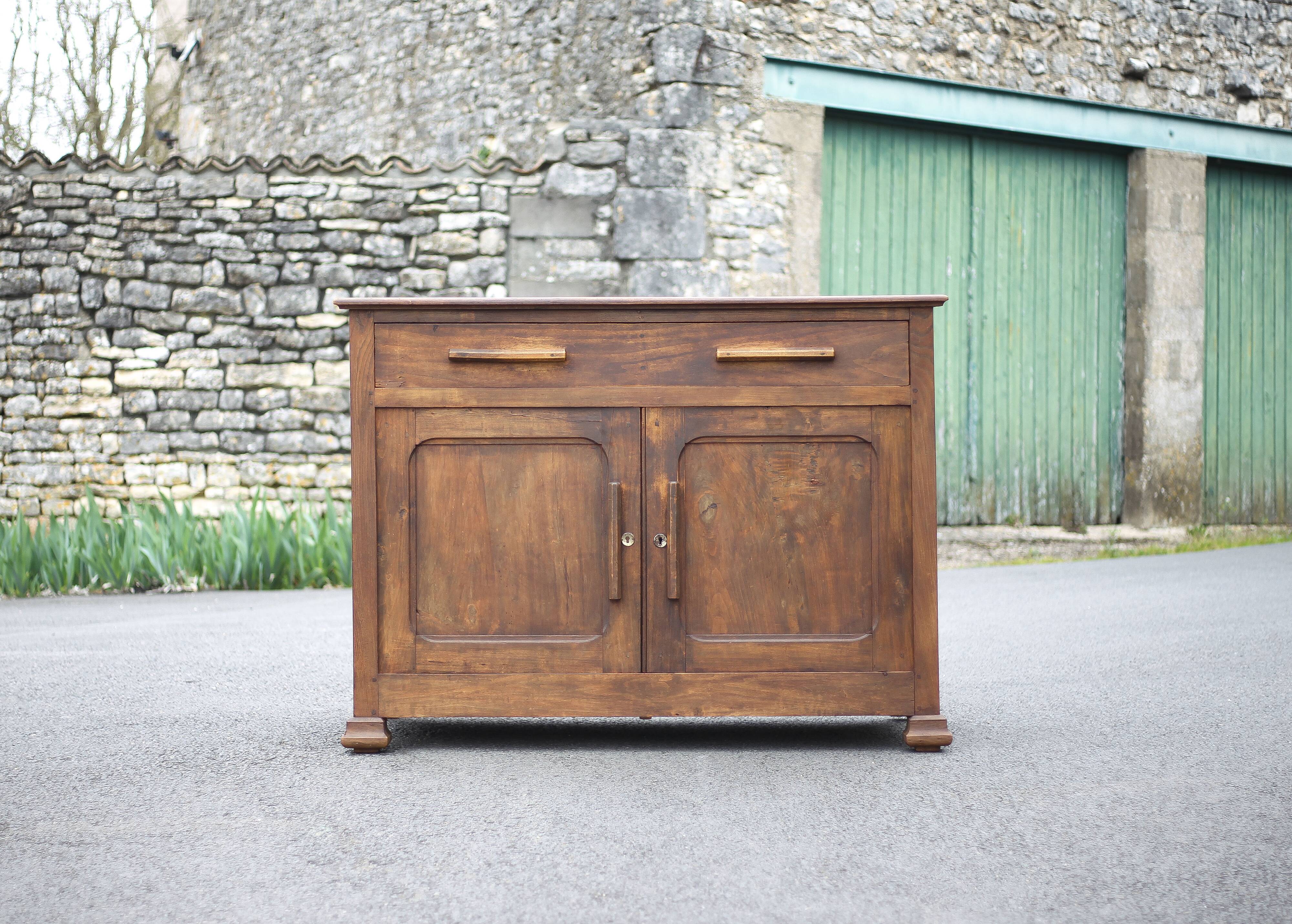 Buffet bas en bois bahut meuble de rangement, meuble ancien