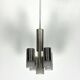 Sciolari geometric chrome and plexiglass 5 lights chandelier. Italy 1970s