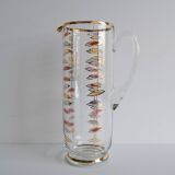 Vintage glass jug, Bohemia Glass, 1960's.
