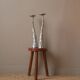 Pair of brushed aluminum candle holders sculpted contemporary brutalist design handmade sculptures