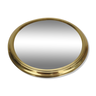 Round mirror top brass tower