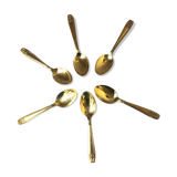 6 mocha spoons gilded with fine gold