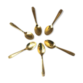 6 cuillères à moka dorées à l’or fin