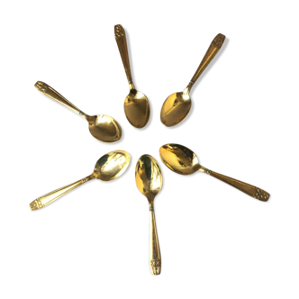 6 cuillères à moka dorées à l’or fin