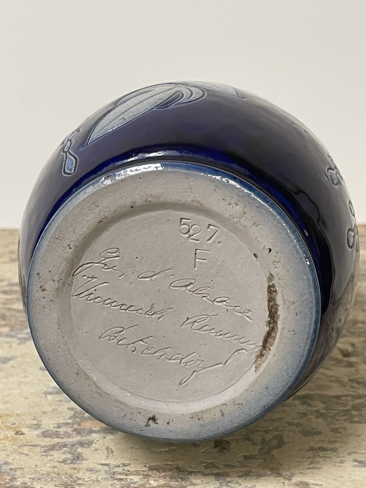 Betschdorf alsace sandstone, pretty krumeich remmy vase, art nouveau décor