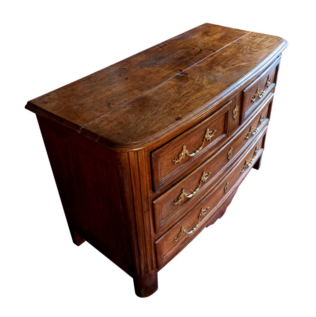 Regency walnut commode with Chinese handles, 18th century.