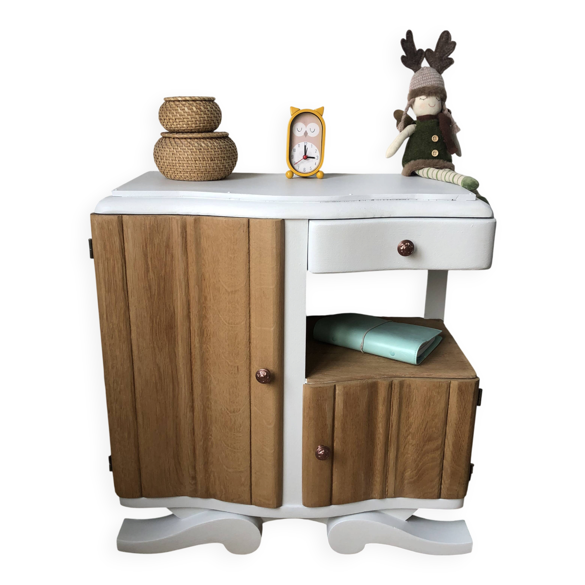 Antique Art Deco bedside table from the 1930s.