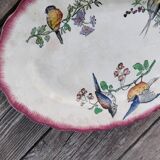 Plate oval iron earth birds choisy le roi