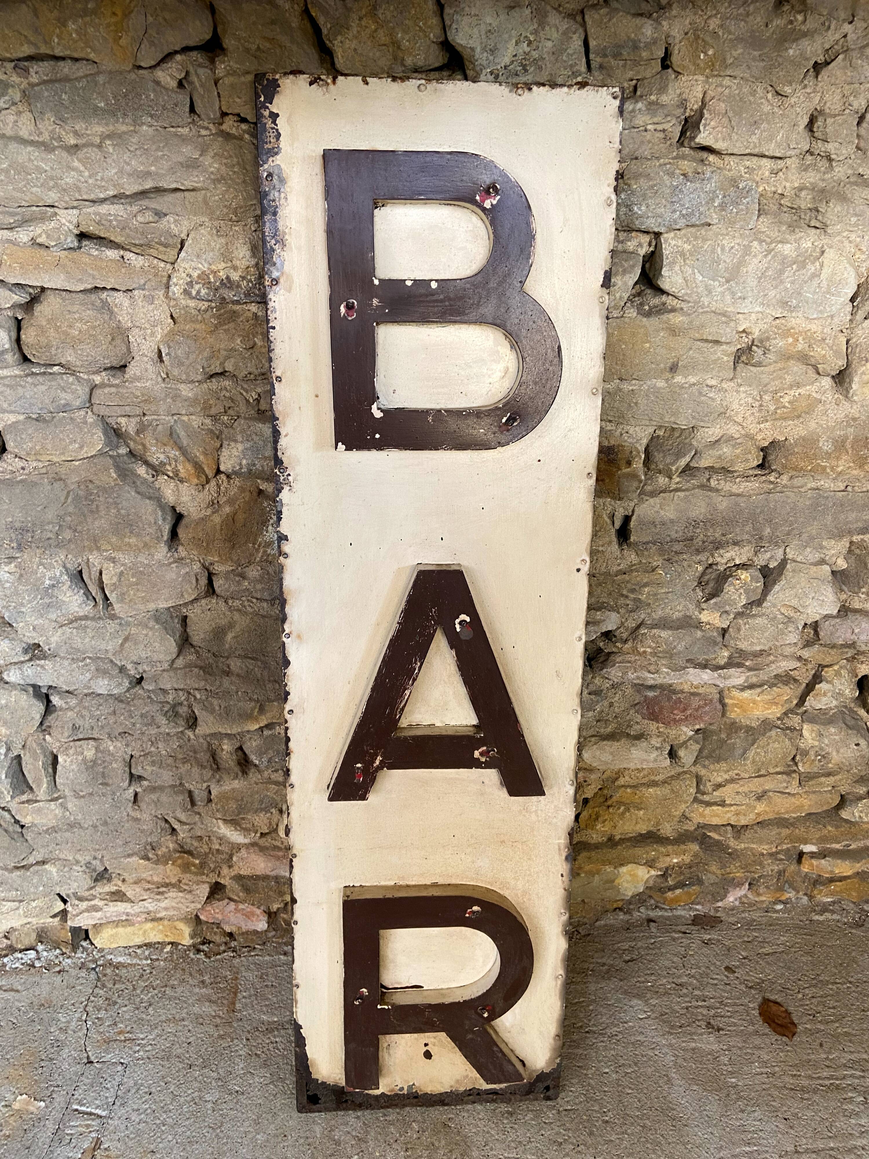 Bar sign plate