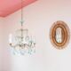 Italian chandelier with 6 arms in blue opaline glass (55 cm)