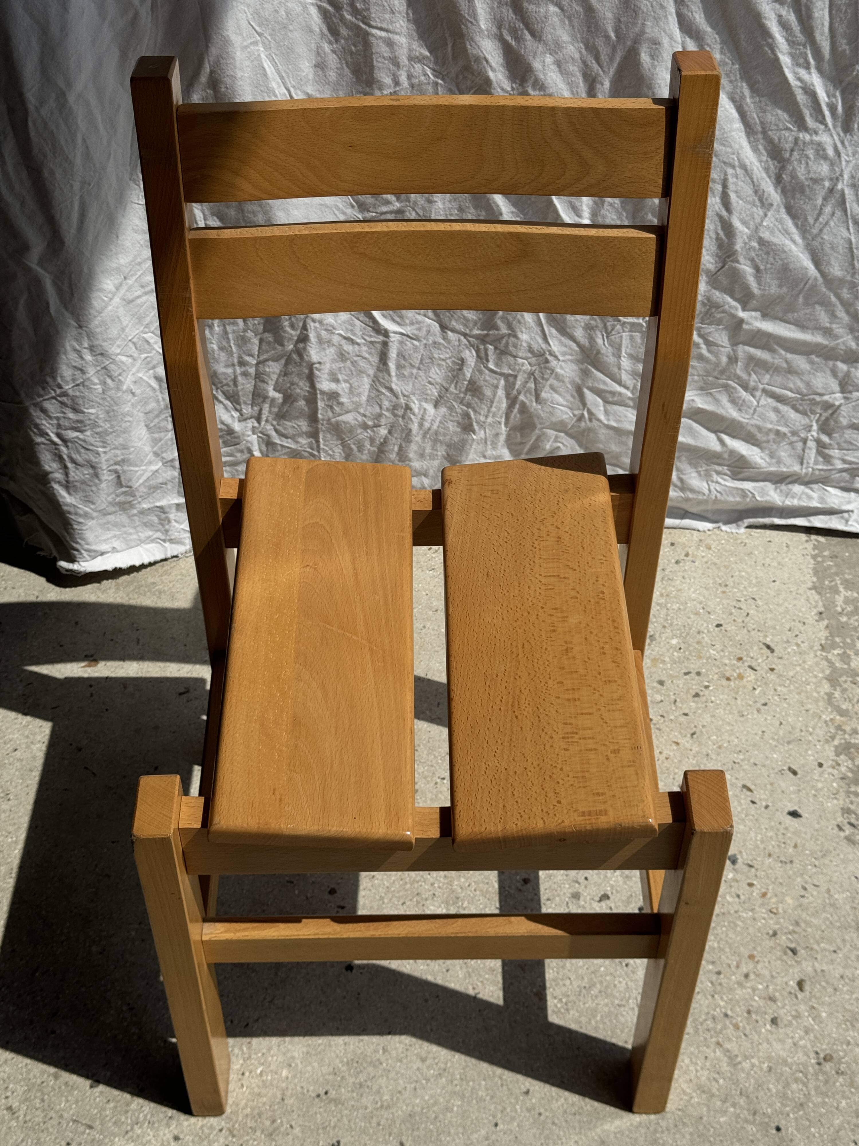 Vintage pine chair, old ski resort furniture