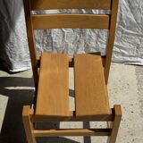 Chaise en pin vintage, ancien mobilier de station de ski