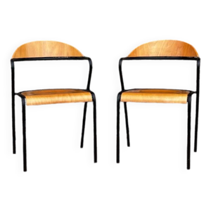 Paire de chaises bois