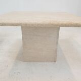 Set of 2 Italian Travertine Coffee or Side Tables, 1980s