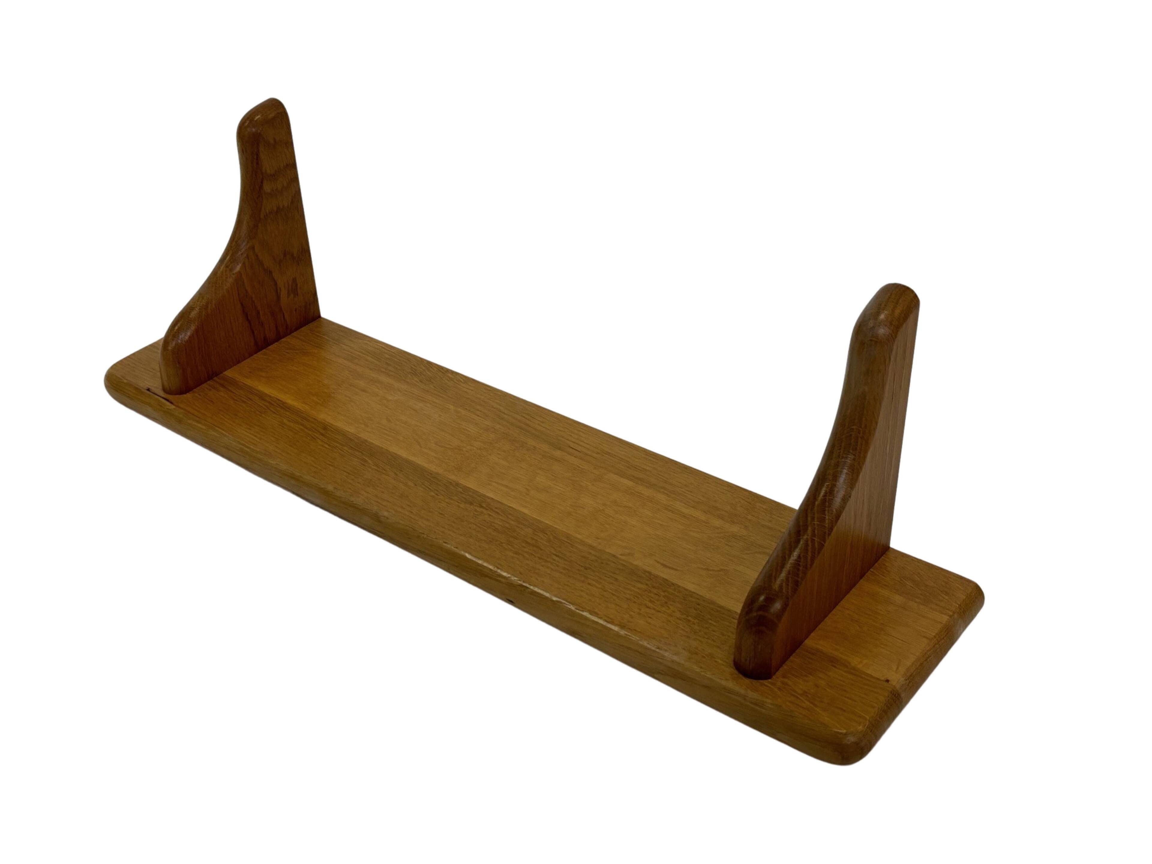 Vintage oak wall rack book shelf 1970s wood minimalist design