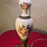 very elegant porcelain and bronze lamp, pull cord switch 50x30 very good e