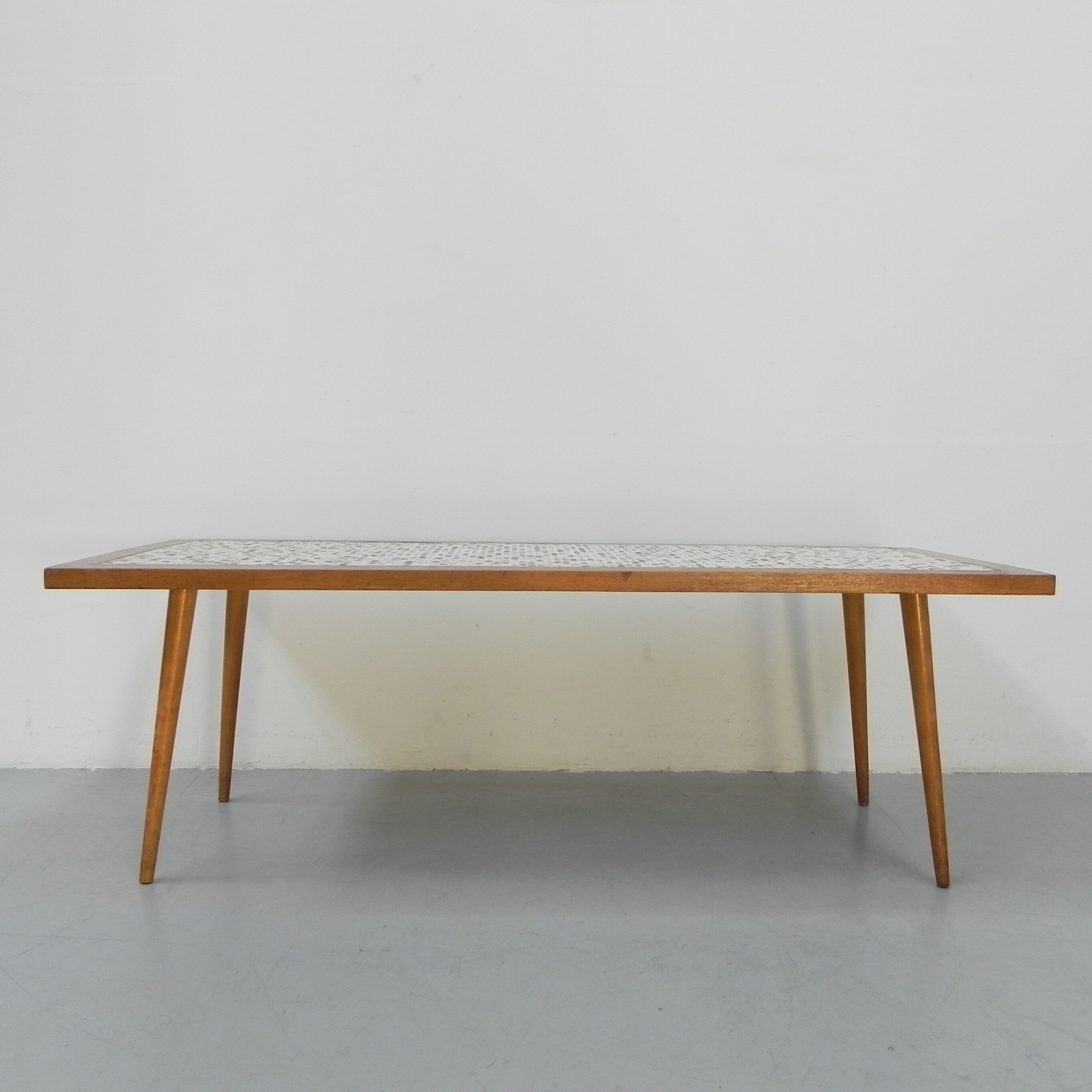 Vintage coffee table with mini tiles, tile table