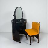 Coiffeuse et siège vintage italiens Silvi en plastique marron