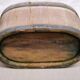 Tub / seille in laid, old swiss wooden cache pot planter, savoie