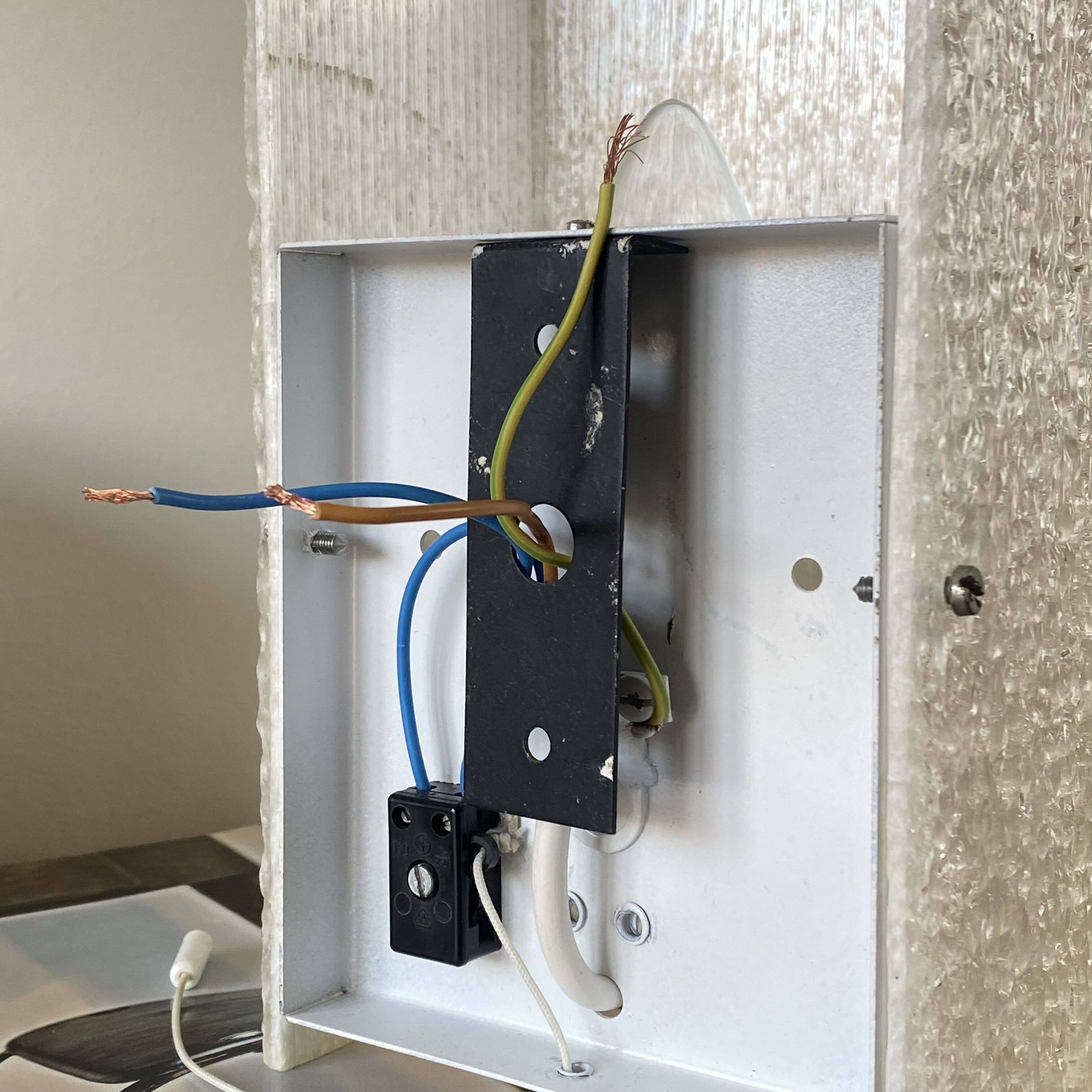 Seventies frosted plastic perspex wall light.