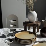 Set of 6 stoneware plates Village France D24