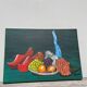 Still life with clogs and fruit / oil on canvas