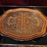 Hand-painted and gilded Florentine wood tray