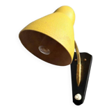 Yellow adjustable casserole wall light 1950